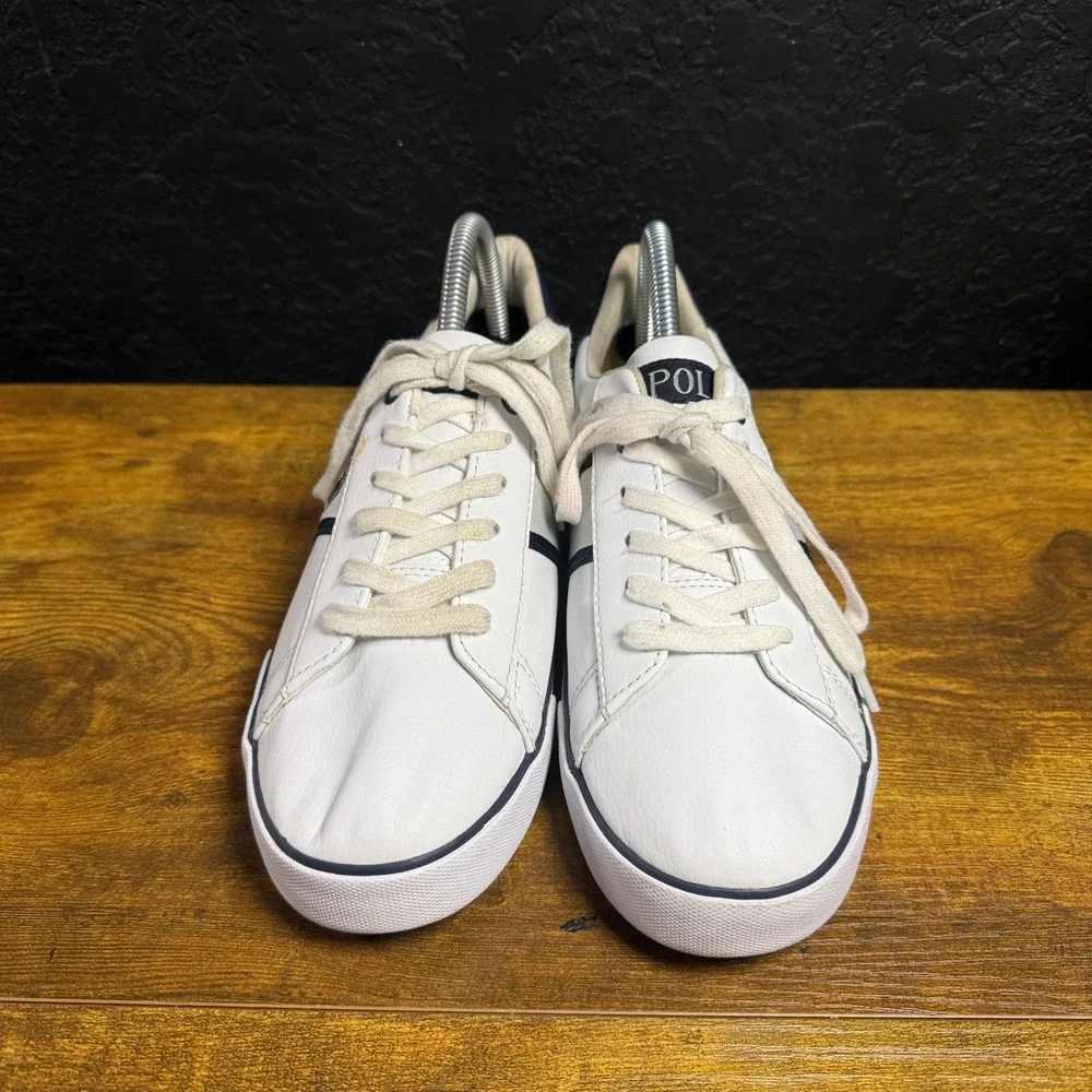 Polo Ralph Lauren Sayers White Leather Low Top Sneakers Mens Size 10